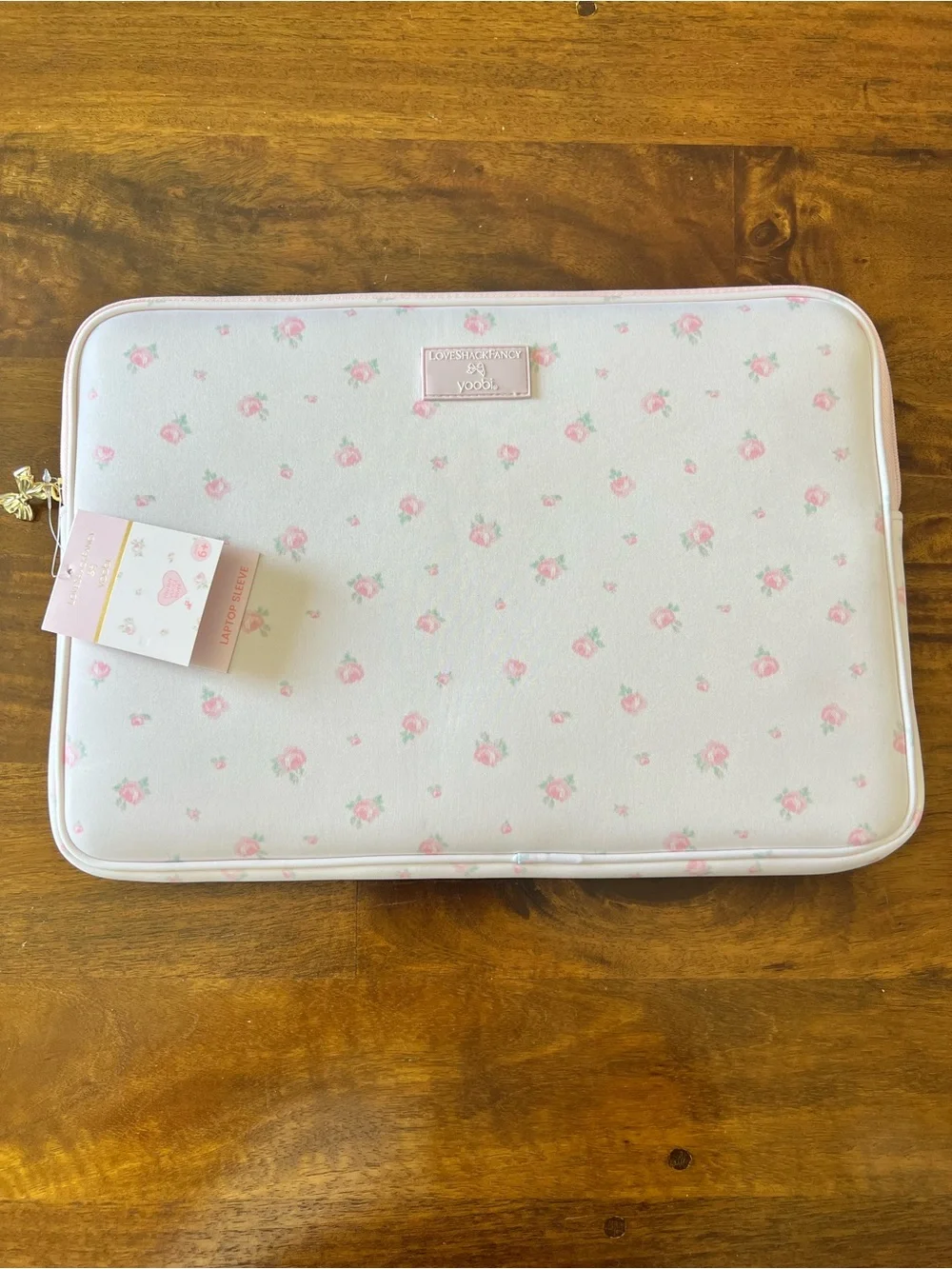 LoveShackFancyxTarget-Yoobi Blooming Heirloom Laptop Sleeve Strawberry Macaroon